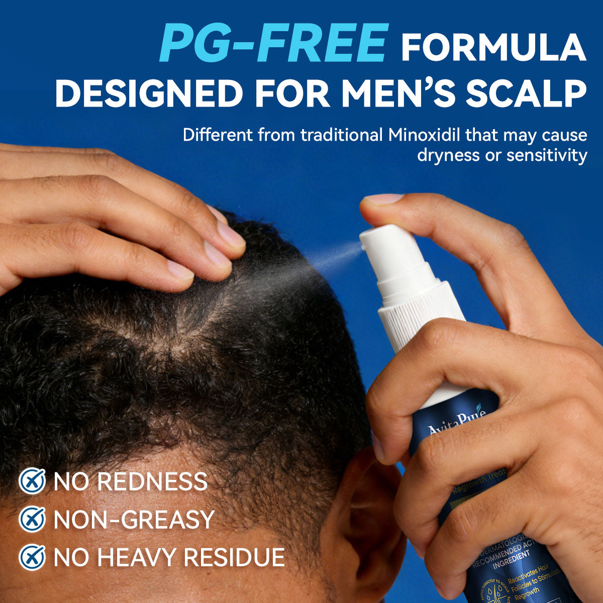 AvitaPure Men's 5% Minoxidil Hair Growth Spray